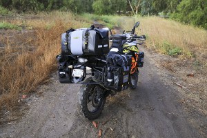 Hurricane 60L Dry Duffle Bag on fully loaded KTM